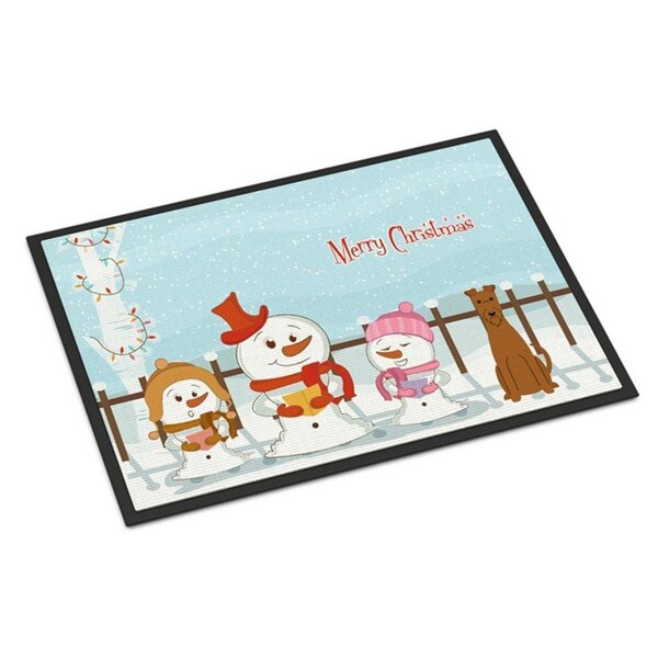 Carolines Treasures Merry Christmas Carolers Irish Terrier Indoor or Outdoor Mat, 18 x 0.25 x 27 in. BB2393MAT - main
